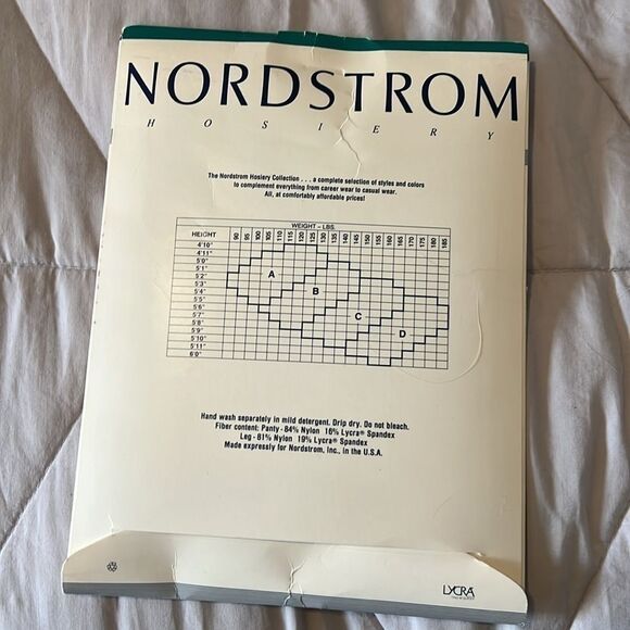 Nordstrom Hosiery Control Top Lycra Sheer Sandaltoe Style 92 Hose - Picture 2 of 2